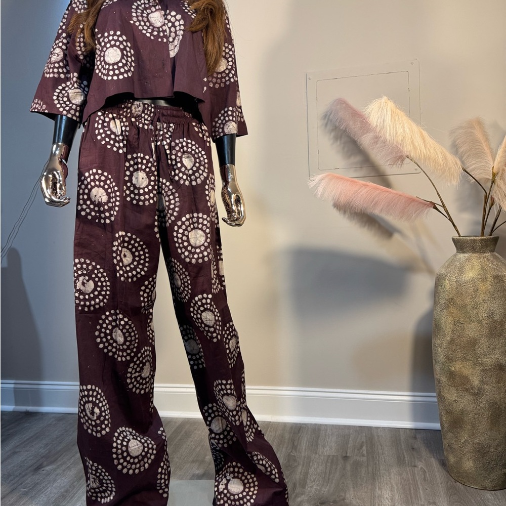 Idiara Luxe Wide‑Leg Pants | African Print Statement Trousers